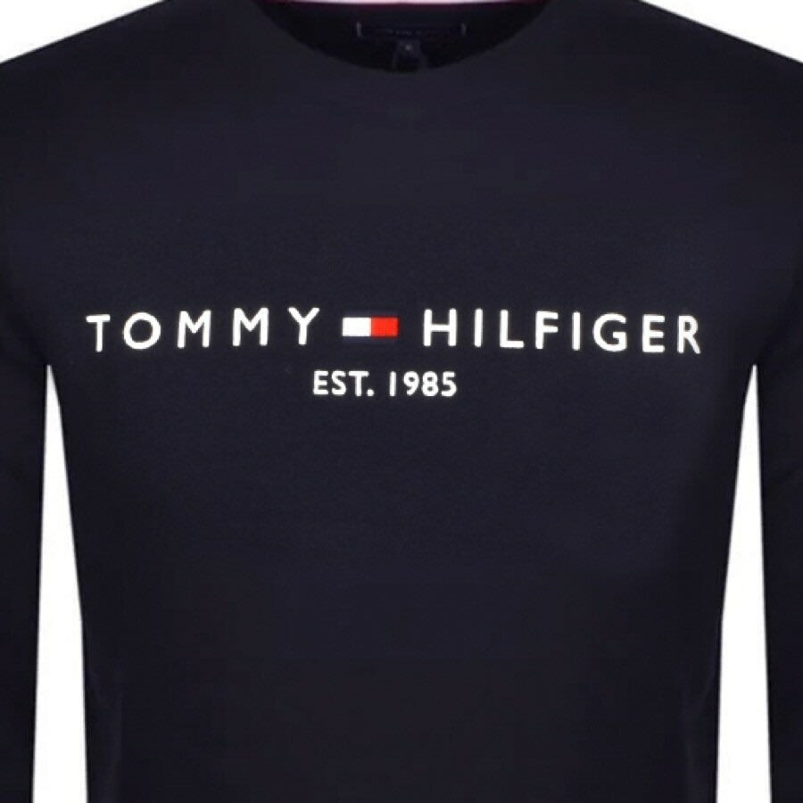 Tommy Hilfiger Logo Sweatshirt Navy Mainline Menswear United States